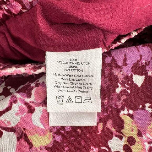 Eddie Bauer Floral Print Skirt S Cotton & Rayon Blend Elastic Waist Cottage Boho - Picture 6 of 11